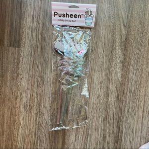 Pusheen silly straw set